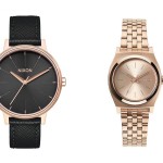 Kensington Leather Rose Gold Black / Small Time Teller All